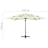 4-Tier Garden Parasol with Aluminium Pole Sand 250x250 cm - Extra Image