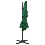 4-Tier Garden Parasol with Aluminium Pole Green 250x250 cm - 45-Degree Angle