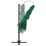 4-Tier Garden Parasol with Aluminium Pole Green 250x250 cm - Rear View