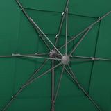 4-Tier Garden Parasol with Aluminium Pole Green 250x250 cm