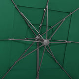 4-Tier Garden Parasol with Aluminium Pole Green 250x250 cm - Close-Up Angle