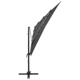 4-Tier Garden Parasol with Aluminium Pole Anthracite 250x250 cm - Top-Down View
