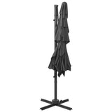 4-Tier Garden Parasol with Aluminium Pole Anthracite 250x250 cm - 45-Degree Angle