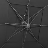 4-Tier Garden Parasol with Aluminium Pole Anthracite 250x250 cm