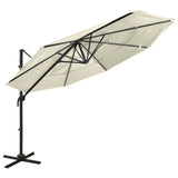 4-Tier Garden Parasol with Aluminium Pole Sand 3x3 m