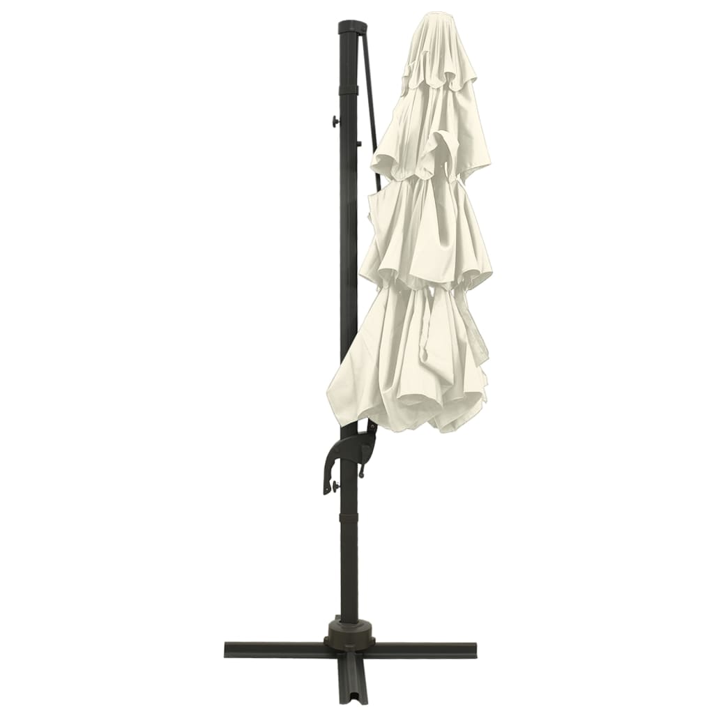 4-Tier Garden Parasol with Aluminium Pole Sand 3x3 m