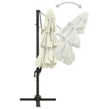 4-Tier Garden Parasol with Aluminium Pole Sand 3x3 m - Top-Down View