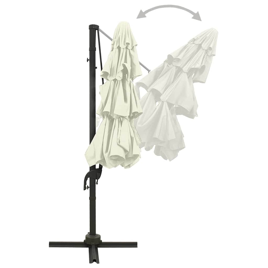 4-Tier Garden Parasol with Aluminium Pole Sand 3x3 m