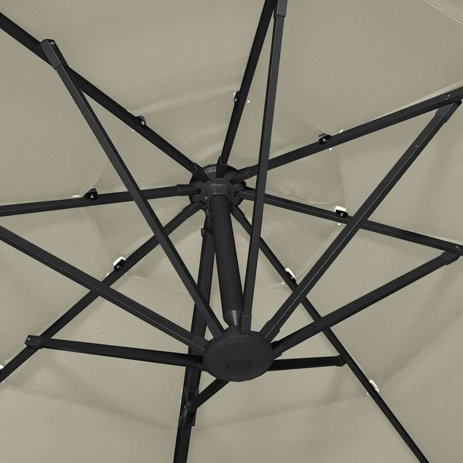 4-Tier Garden Parasol with Aluminium Pole Sand 3x3 m