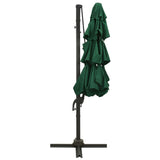4-Tier Garden Parasol with Aluminium Pole Green 3x3 m - Side View