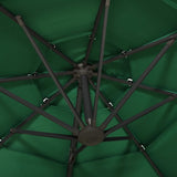 4-Tier Garden Parasol with Aluminium Pole Green 3x3 m
