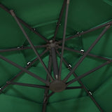 4-Tier Garden Parasol with Aluminium Pole Green 3x3 m - Rear View