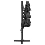 4-Tier Garden Parasol with Aluminium Pole Anthracite 3x3 m - Side View