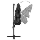 4-Tier Garden Parasol with Aluminium Pole Anthracite 3x3 m