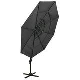 4-Tier Garden Parasol with Aluminium Pole Anthracite 3x3 m