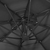 4-Tier Garden Parasol with Aluminium Pole Anthracite 3x3 m - Rear View