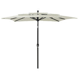 3-Tier Garden Parasol with Aluminium Pole Sand 2.5x2.5 m