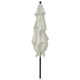 3-Tier Garden Parasol with Aluminium Pole Sand 2.5x2.5 m - Side View