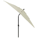 3-Tier Garden Parasol with Aluminium Pole Sand 2.5x2.5 m - Top-Down View