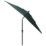 3-Tier Garden Parasol with Aluminium Pole Green 2.5x2.5 m - Top-Down View