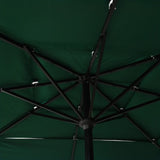 3-Tier Garden Parasol with Aluminium Pole Green 2.5x2.5 m - 45-Degree Angle