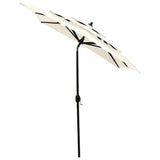 3-Tier Garden Parasol with Aluminium Pole Sand 2x2 m - Side View