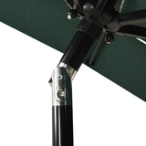 3-Tier Garden Parasol with Aluminium Pole Green 2x2 m - 45-Degree Angle
