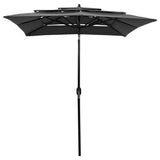 3-Tier Garden Parasol with Aluminium Pole Anthracite 2x2 m