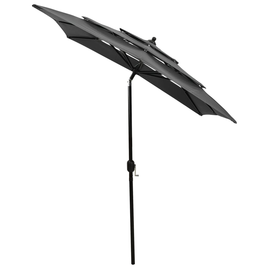 3-Tier Garden Parasol with Aluminium Pole Anthracite 2x2 m