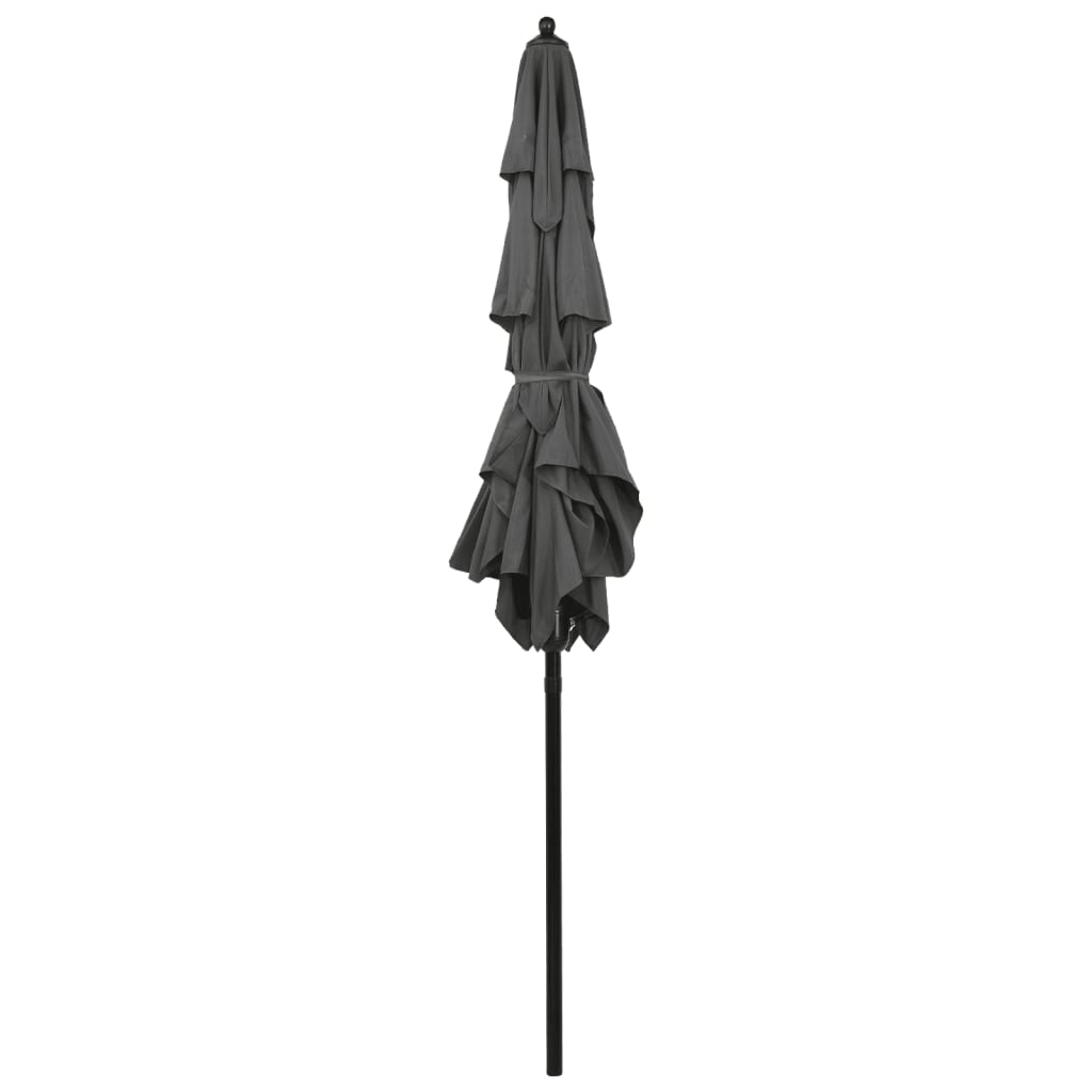 3-Tier Garden Parasol with Aluminium Pole Anthracite 2x2 m