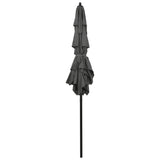 3-Tier Garden Parasol with Aluminium Pole Anthracite 2x2 m - Top-Down View