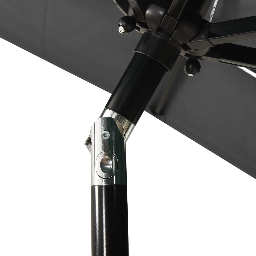 3-Tier Garden Parasol with Aluminium Pole Anthracite 2x2 m
