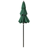 3-Tier Garden Parasol with Aluminium Pole Green 2 m - Top-Down View