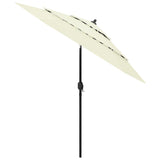 3-Tier Garden Parasol with Aluminium Pole Sand 2.5 m - Front View