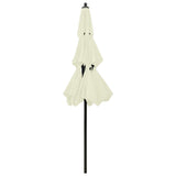 3-Tier Garden Parasol with Aluminium Pole Sand 2.5 m - Top-Down View