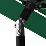 3-Tier Garden Parasol with Aluminium Pole Green 2.5 m - Rear View