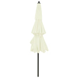 3-Tier Garden Parasol with Aluminium Pole Sand 3 m - Top-Down View