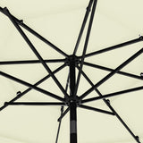 3-Tier Garden Parasol with Aluminium Pole Sand 3 m - 45-Degree Angle