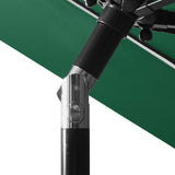 3-Tier Garden Parasol with Aluminium Pole Green 3 m - Rear View