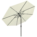 3-Tier Garden Parasol with Aluminium Pole Sand 3.5 m - Front View