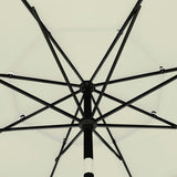 3-Tier Garden Parasol with Aluminium Pole Sand 3.5 m - Rear View