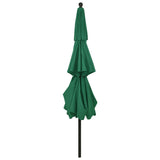 3-Tier Garden Parasol with Aluminium Pole Green 3.5 m - Top-Down View