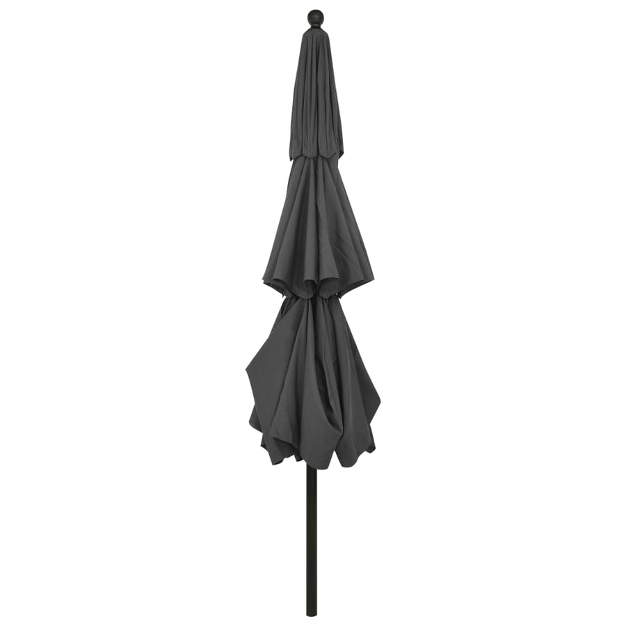3-Tier Garden Parasol with Aluminium Pole Anthracite 3.5 m