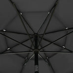 3-Tier Garden Parasol with Aluminium Pole Anthracite 3.5 m