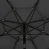 3-Tier Garden Parasol with Aluminium Pole Anthracite 3.5 m - 45-Degree Angle