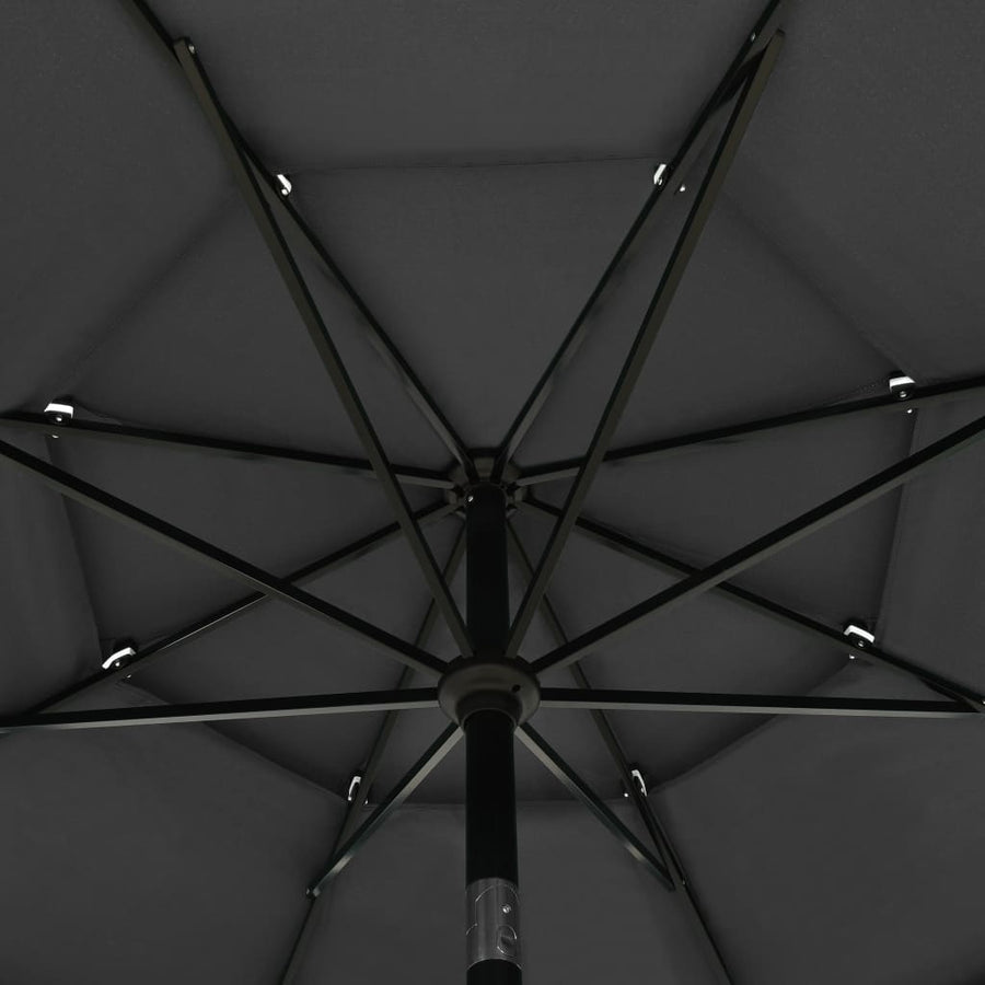 3-Tier Garden Parasol with Aluminium Pole Anthracite 3.5 m