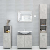 3 Piece Bathroom Furniture Set Concrete Grey Engineered Wood