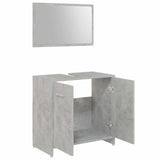 3 Piece Bathroom Furniture Set Concrete Grey Engineered Wood