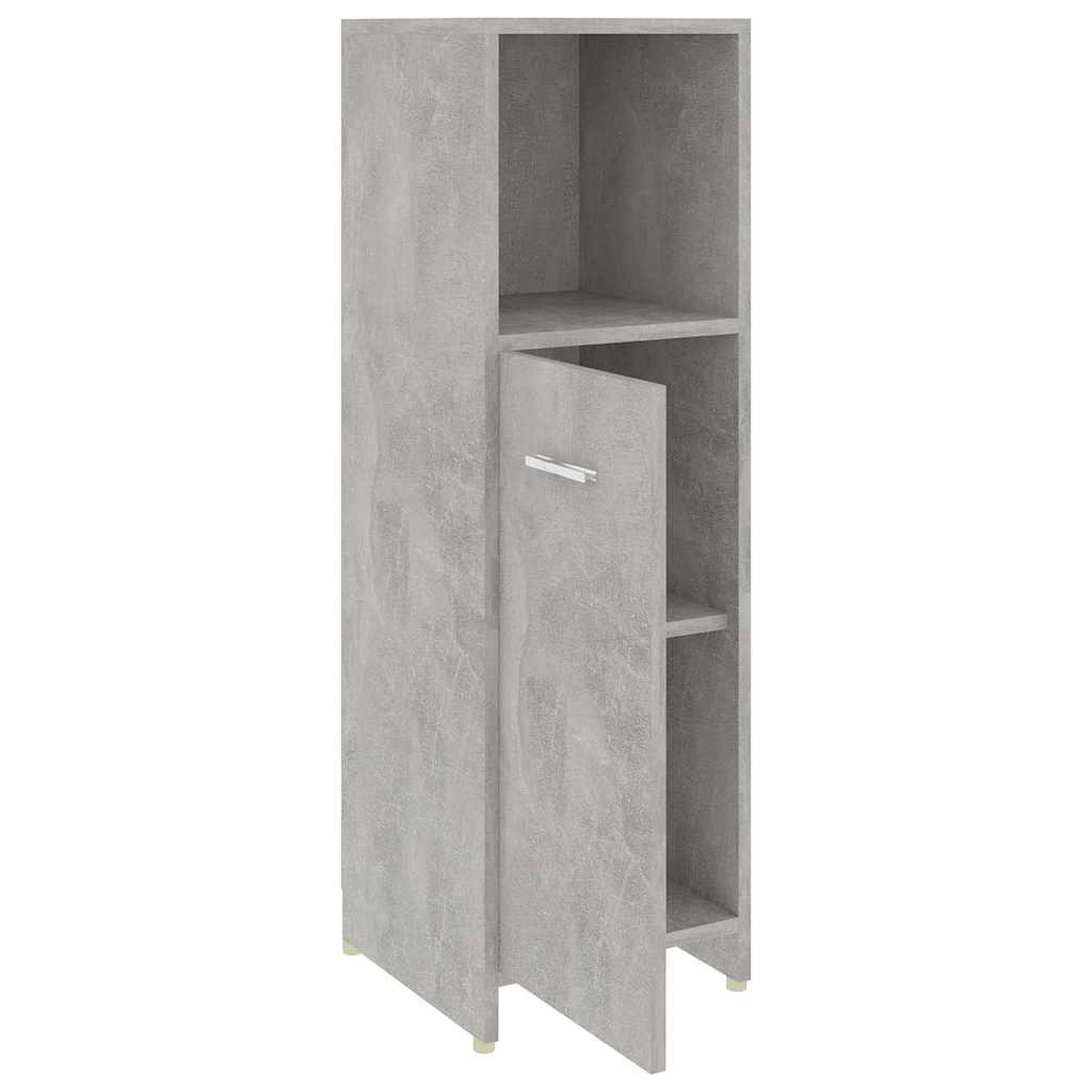 3 Piece Bathroom Furniture Set Concrete Grey Engineered Wood