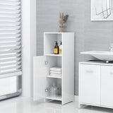 3 Piece Bathroom Furniture Set High Gloss White Engineered Wood - Low Angle